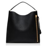 TOM FORD GRAIN LEATHER ALIX LARGE HOBO BLACK