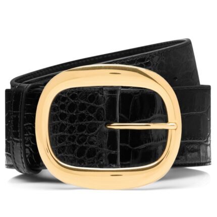 TOM FORD SHINY STAMPED CROCODILE LEATHER URSULA BELT