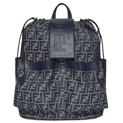 FENDI FF JACQUARD STRIKE MEDIUM FABRIC BACKPACK