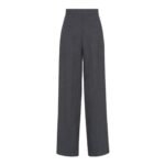 FENDI PANTS GRAY PINSTRIPED WOOL PANTSY