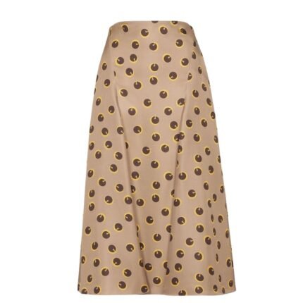 FENDI BROWN PRINTED SILK SKIRT