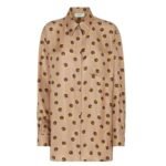 FENDI LIGHT BROWN PRINTED SILK SHIRT