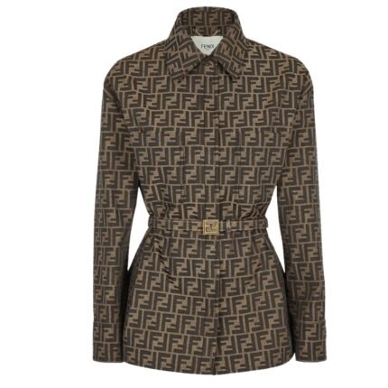 FENDI BROWN CANVAS GO-TO JACKET