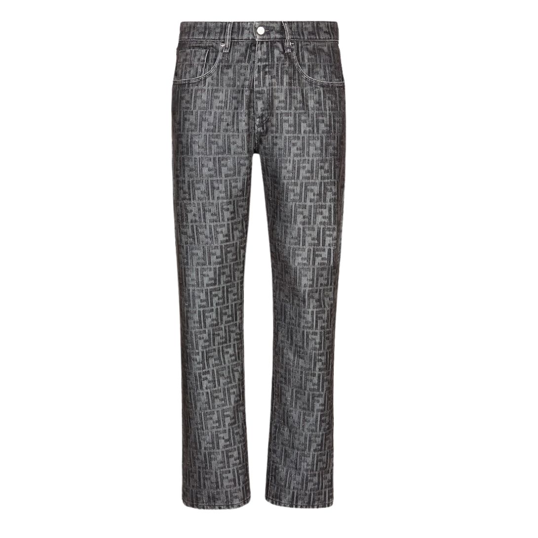1 FENDI LONG JEANS GRAY FF JEANS