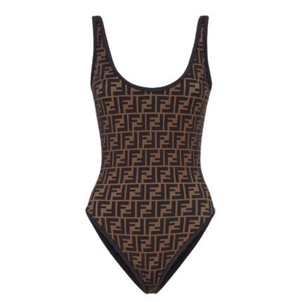 FENDI SWIMSUIT BROWN LYCRA REVERSIBLE SWIMSUIT