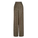 FENDI BROWN SILK PANTS