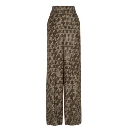 FENDI BROWN SILK PANTS