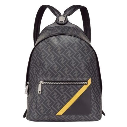 FENDI DIAGONAL CHIODO MEDIUM FF CANVAS BACKPACK