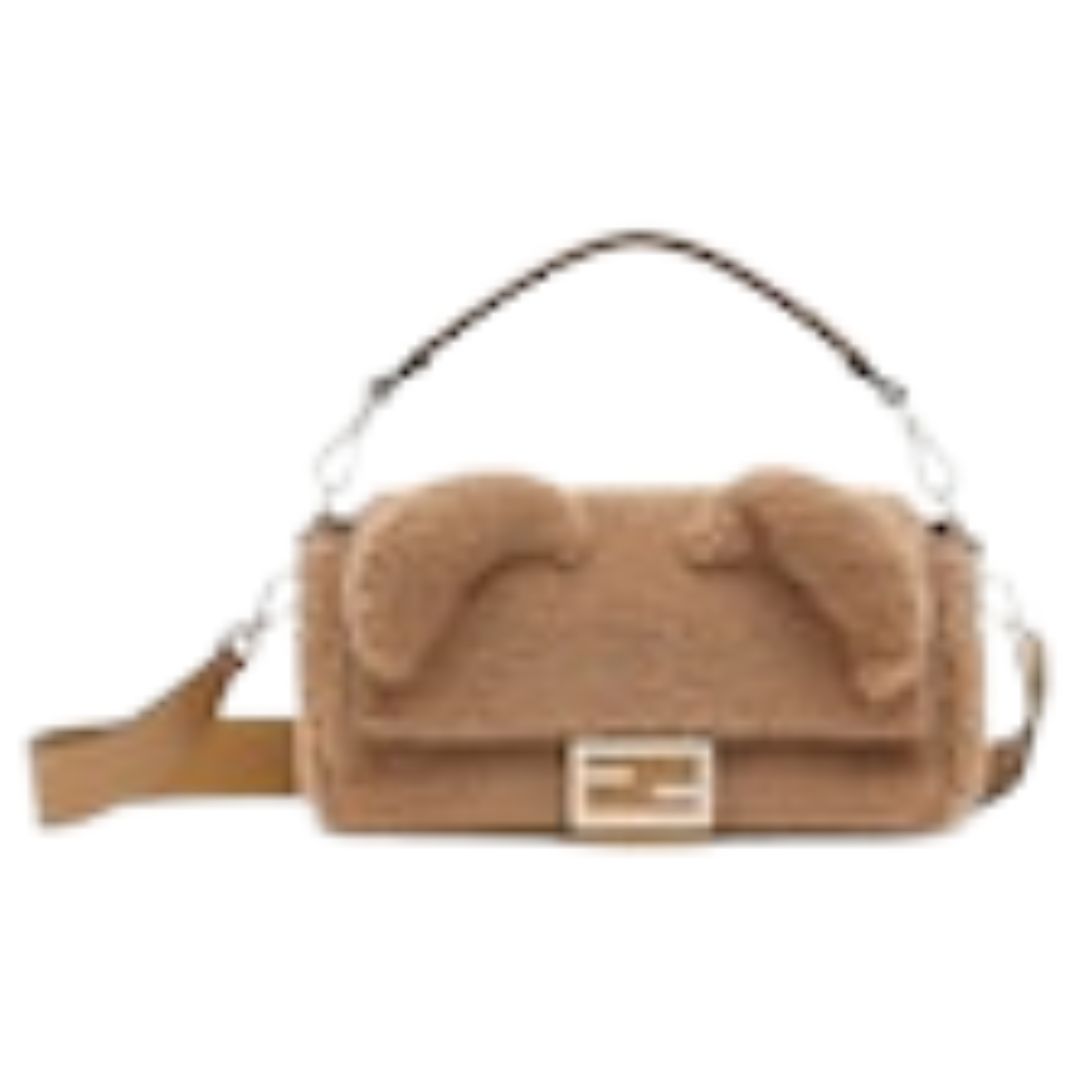 1 FENDI REGULAR BAGUETTE BEIGE SHEEPSKIN BAG