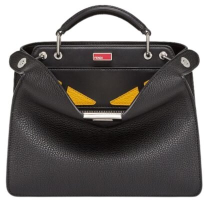 FENDI PEEKABOO ISEEU SMALL LUNAR NEW YEAR BLACK LEATHER BAG