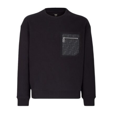 FENDI BLACK JERSEY SWEATSHIRT