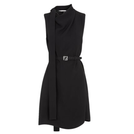 FENDI DRESS BLACK CADY