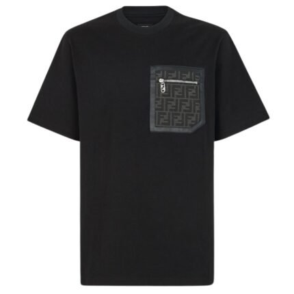 FENDI BLACK JERSEY T-SHIRT