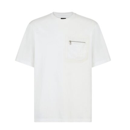 FENDI WHITE JERSEY T-SHIRT