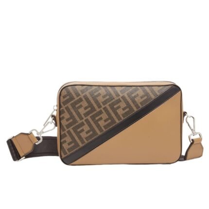FENDI DIAGONAL CAMERA CASE LEATHER BAG