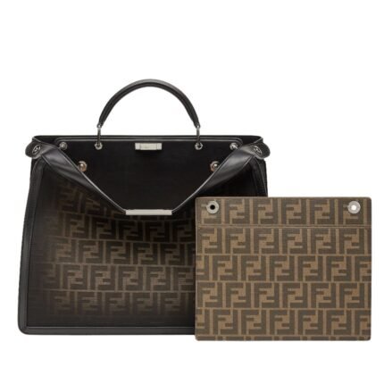 FENDI PEEKABOO ISEEU MEDIUM BROWN FF JACQUARD BAG