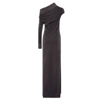 FENDI BLACK KNIT DRESS WITH METALLIC YARN