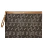 FENDI LARGE FLAT FF POUCH FABRIC POUCH
