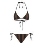 FENDI SWIMSUIT BROWN LYCRA REVERSIBLE BIKINI