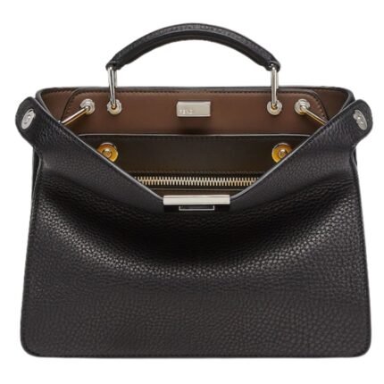 FENDI PEEKABOO ISEEU SMALL BLACK LEATHER BAG