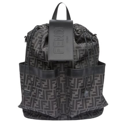 FENDI STRIKE LARGE FF JACQUARD FABRIC BACKPACK