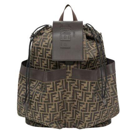 FENDI STRIKE LARGE FF JACQUARD FABRIC BACKPACK