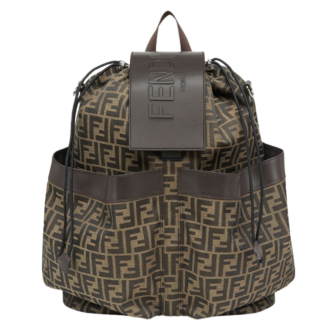1 FENDI STRIKE LARGE FF JACQUARD FABRIC BACKPACK