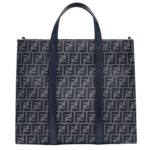 FENDI SHOPPER BLUE FF JACQUARD BAG
