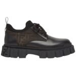 FENDI FORCE LACE-UPS BLACK LEATHER