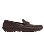 FENDI O LOCK FF JACQUARD AND LEATHER DRIVING SHOES