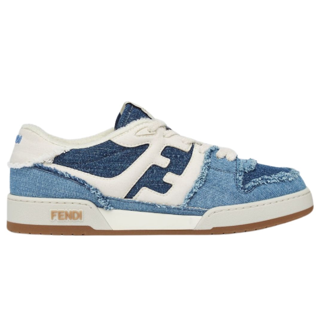 1 FENDI MATCH SNEAKERS BLUE DENIM LOW-TOPS