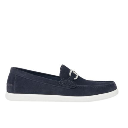 FENDI O LOCK LIGHT SUEDE LOAFERS