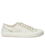 FENDI DOMINO WHITE FABRIC LOW-TOPS