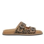 FENDI FEEL FF JACQUARD FABRIC SANDALS