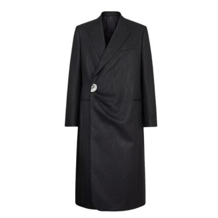 FENDI BLACK COAT WITH METALLIC YARN