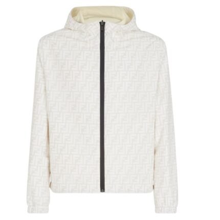 FENDI BLOUSON WHITE NYLON JACKET