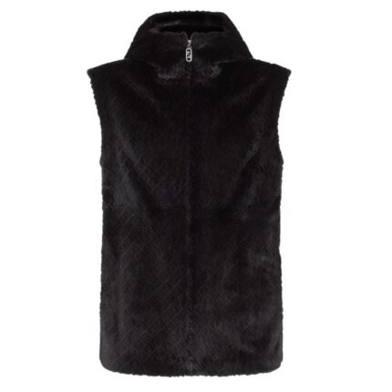 FENDI VEST BLACK FF MINK GILET