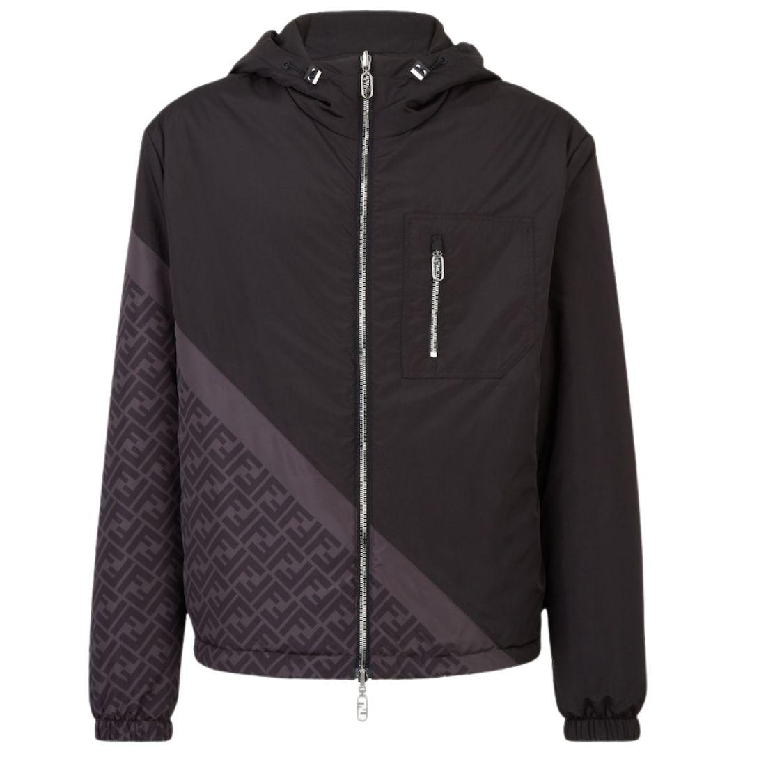 1 FENDI BLACK SHEARLING JACKET