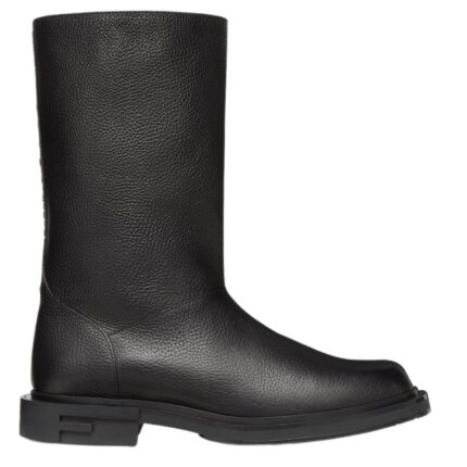 FENDI FRAME BLACK LEATHER BOOTS