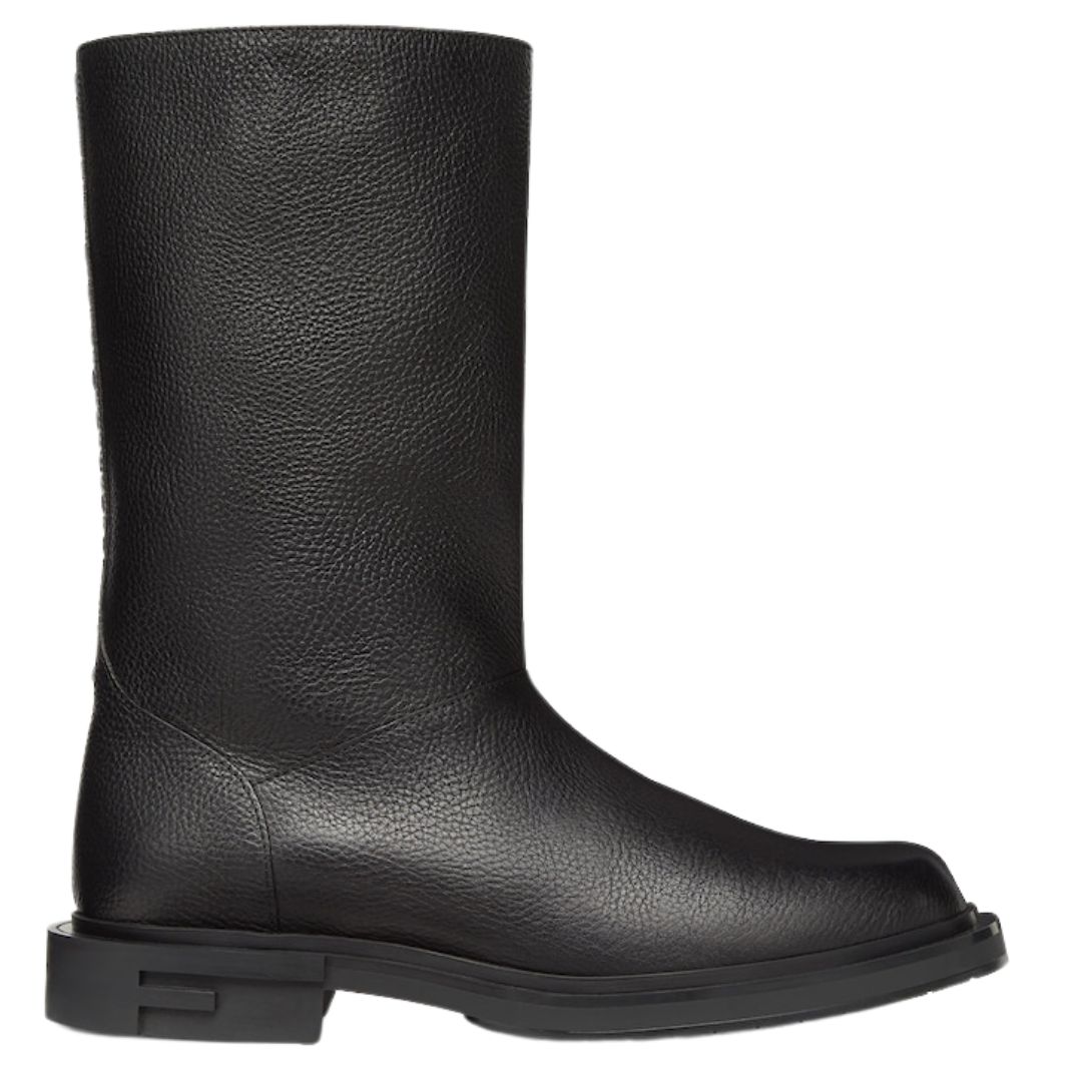 1 FENDI FRAME BLACK LEATHER BOOTS