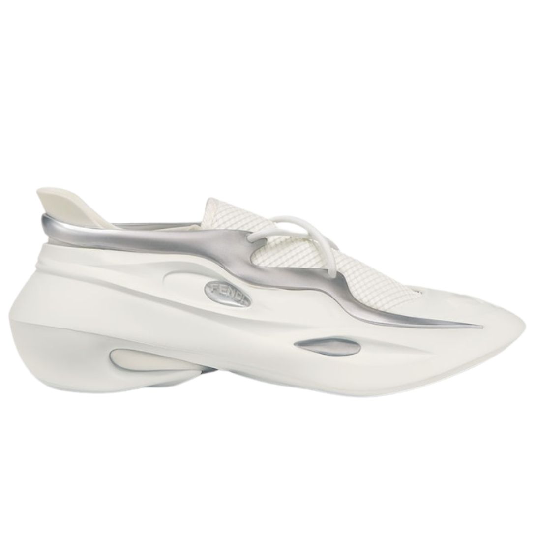 1 FENDI MAD SNEAKERS WHITE LYCRA RUNNING SHOE