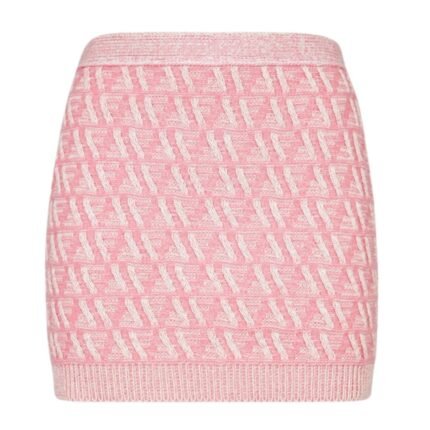 FENDI FF CASHMERE AND WOOL MINI SKIRT