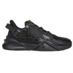 FENDI FLOW SNEAKERS BLACK CAIMAN LOW-TOPS