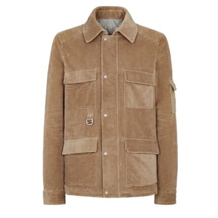 FENDI LIGHT BROWN CORDUROY BLOUSON
