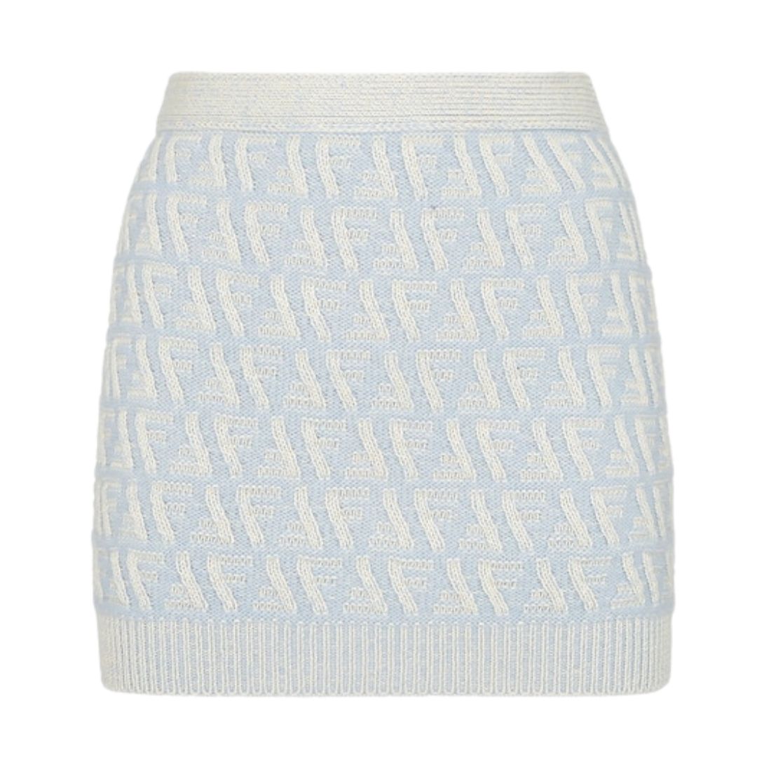 1 FENDI FF CASHMERE AND WOOL MINI SKIRT