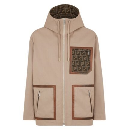 FENDI BLOUSON BEIGE FABRIC PARKA