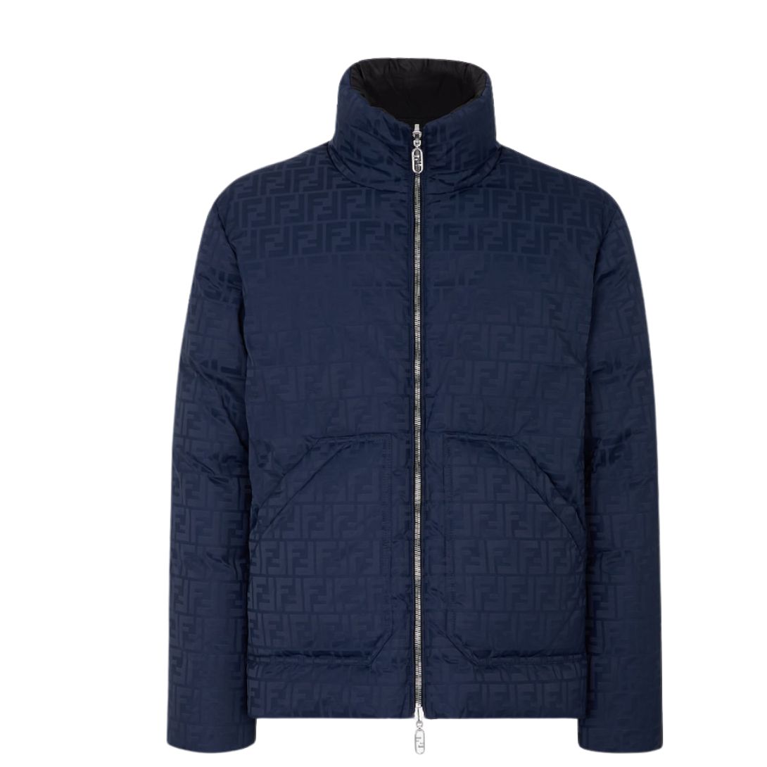 1 FENDI BLUE FF NYLON PUFFER JACKET