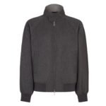 FENDI BLOUSON GRAY CASHMERE BOMBER JACKET