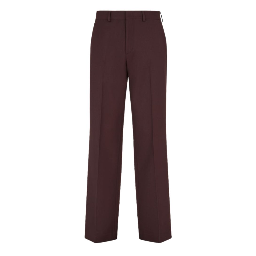 1 FENDI BURGUNDY WOOL PANTS