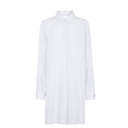 FENDI WHITE STRIPED COTTON DRESS